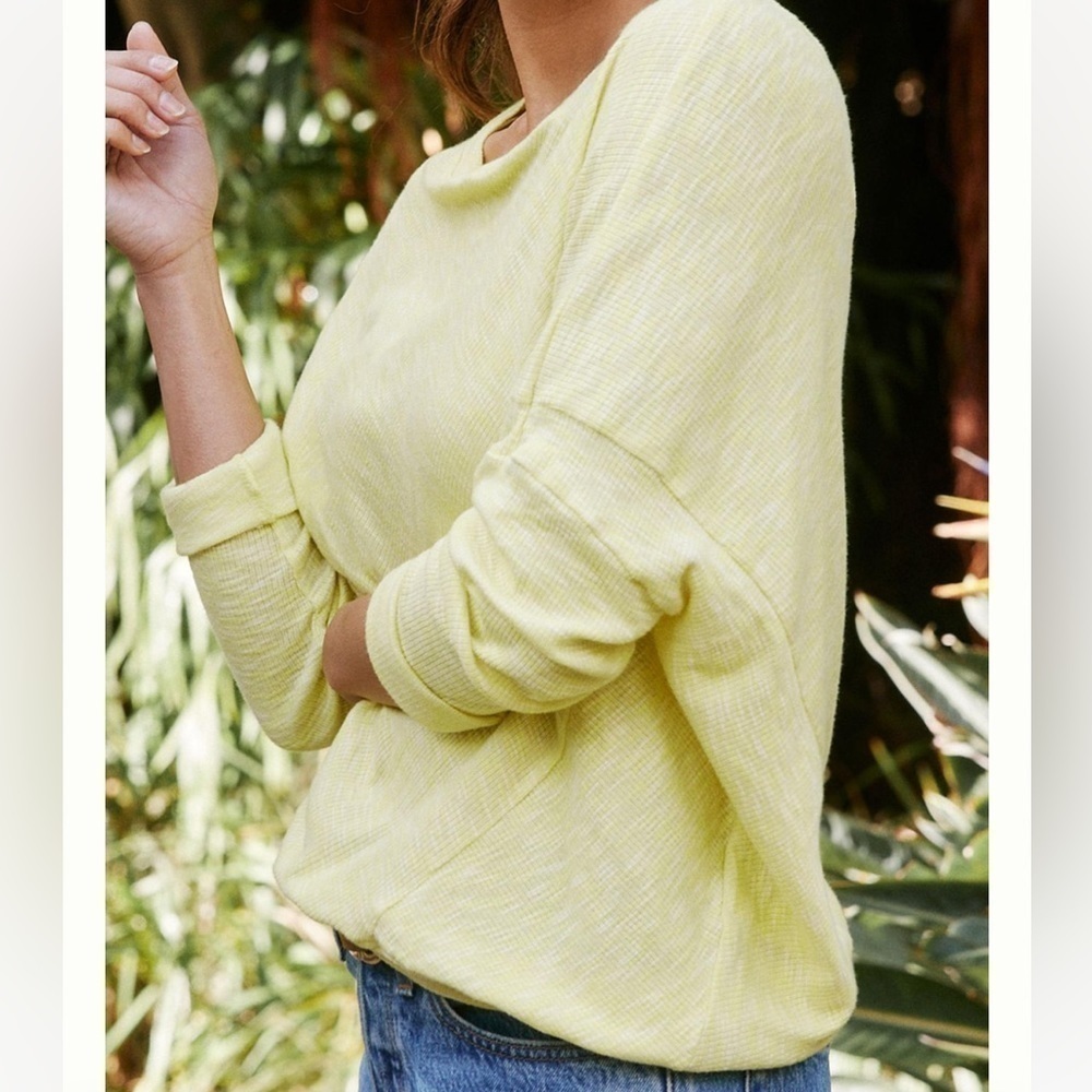 Anthropologie Damiana Slouchy Pullover Lime Size M Casual Lounge Comfy Spring - Picture 2 of 10